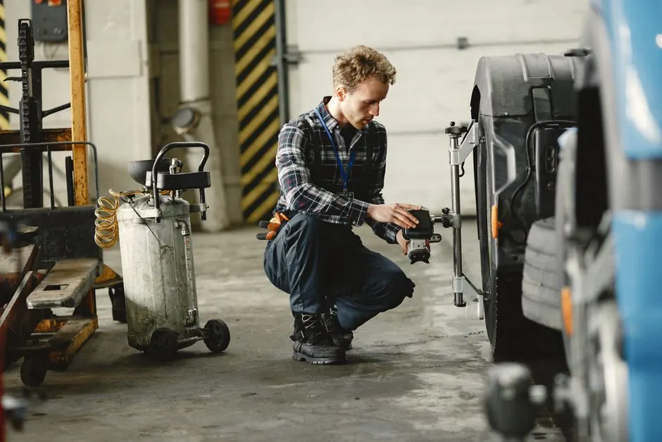 Technician using tools during a service visit